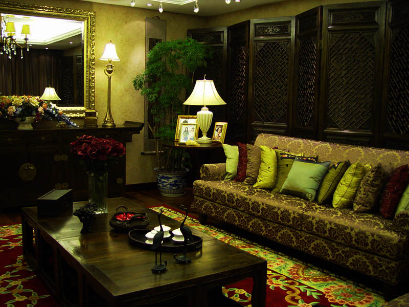 中式古典客廳效果圖