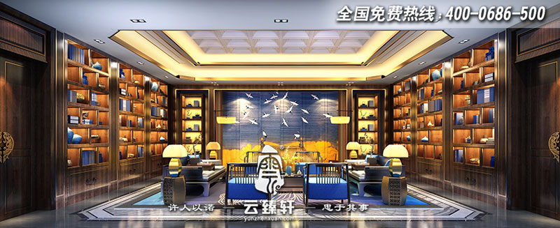新中式會所商務(wù)會客大廳設(shè)計效果圖