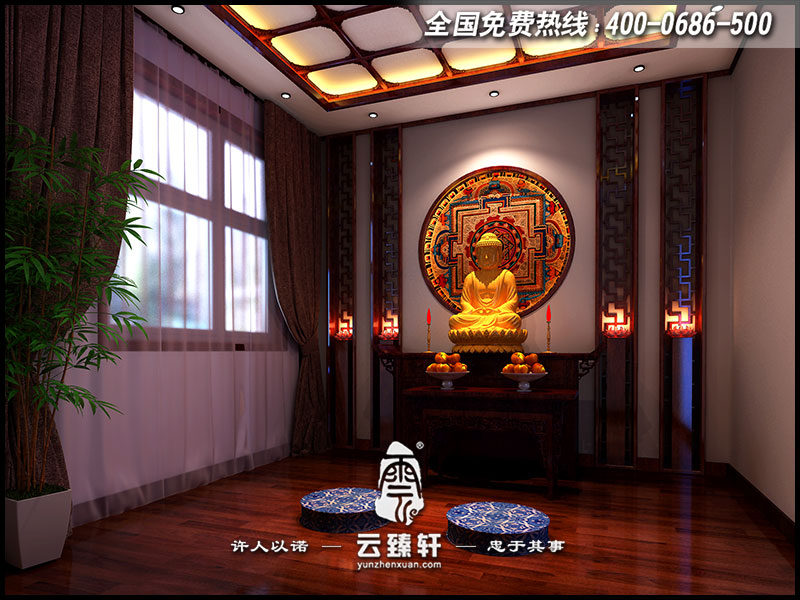中式家居佛堂設(shè)計效果圖